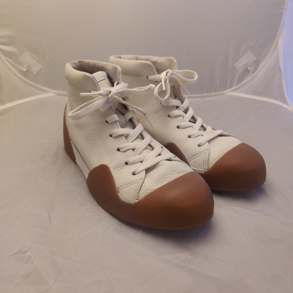 Rag & Bone White Leather High-Top Sneakers